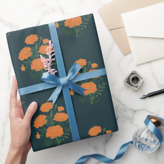 Marigold blue wrapping paper