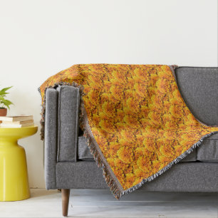 Marigold bouquet - golden orange throw blanket