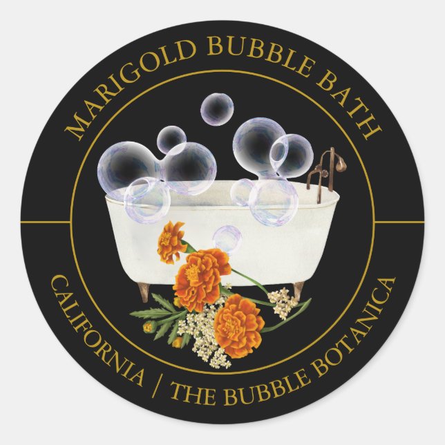 Marigold Bubble Bath label (Front)