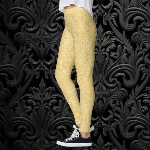 Marigold by William Morris, Vintage Garden Flowers Leggings