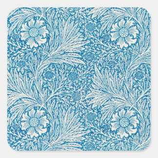 Marigold by William Morris, Vintage Garden Flowers Square Sticker
