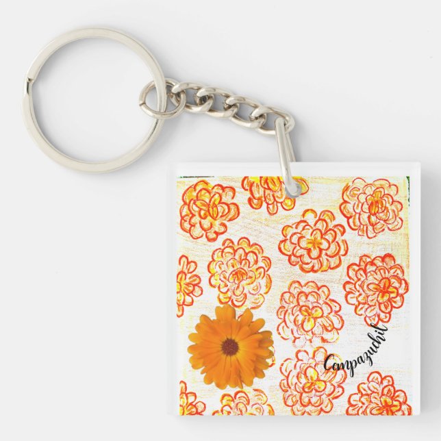 Marigold Cempazuchil Key Ring (Front)