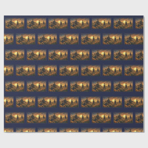 Marigold Field Dragonflies Golden Sunset Wrapping Paper