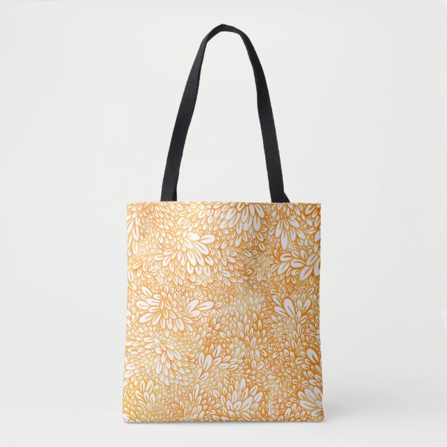 Marigold Floral: Simple Orange Pattern Tote Bag (Front)