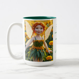 Marigold Flower Fairy Two-Tone Coffee Mug