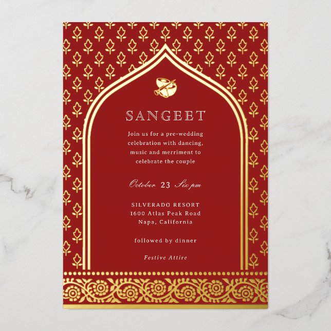 Marigold Flower Indian Floral Sangeet Gold (Front)