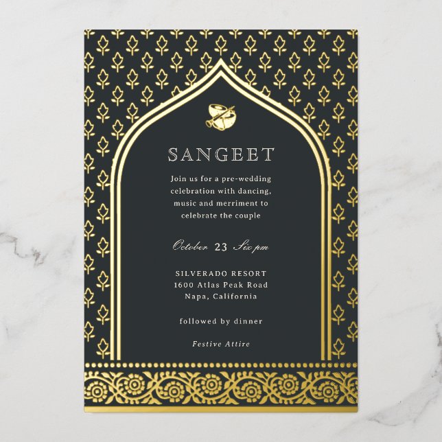 Marigold Flower Indian Floral Sangeet Gold (Front)