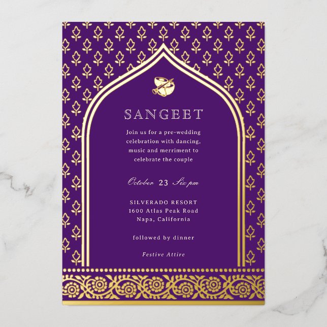 Marigold Flower Indian Floral Sangeet Gold (Front)