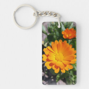marigold flower key ring