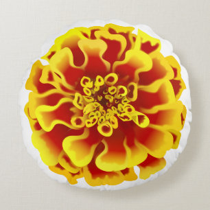 Marigold Flower Round Cushion