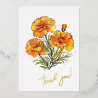 Marigold Flower "Thank you!" Editable