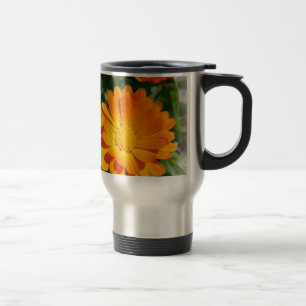 marigold flower travel mug