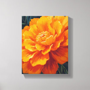 Marigold Flower   Watercolor Floral Painting Canvas Print
