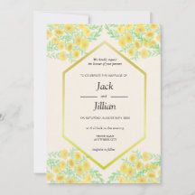 Marigold flowers frame Autumn Wedding Invitation
