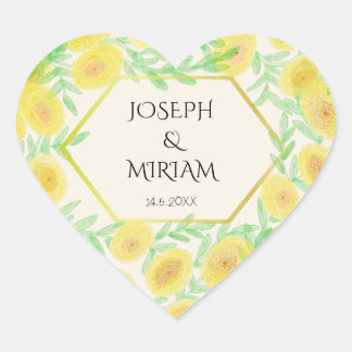 Marigold Flowers Frame Autumn Wedding Sticker