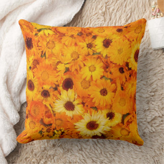 Marigold Flowers Throw Pillow