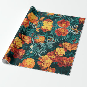 Marigold Flowers Wrapping Paper