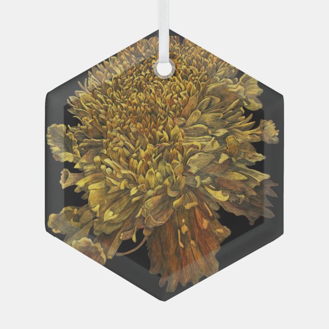 Marigold  glass tree decoration (Front)