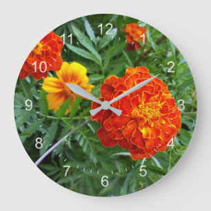marigold in the sun large clock