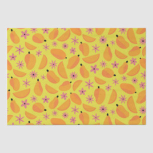 Marigold Mango Fruit and Flowers Pattern Tissue Paper