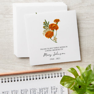 Marigold Memorial Funeral Seed Envelope