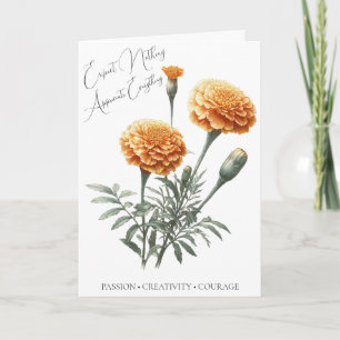 Marigold October Birth Flower Birthday Card