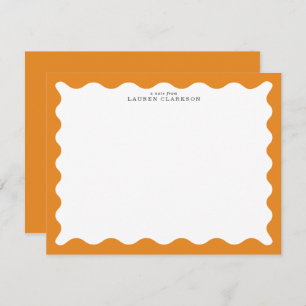 Marigold Orange Wavy Frame Note Card