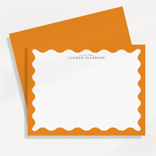 Marigold Orange Wavy Frame Note Card