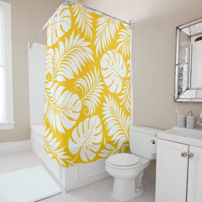 Marigold Palms Shower Curtain (In Situ)