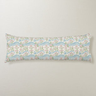 Marigold preppy grandmillennial floral wavy stripe body cushion
