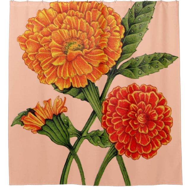 marigold print shower curtain (Front)