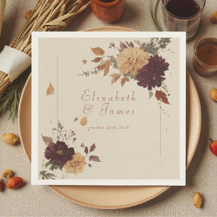 Marigold Rustic Boho Autumn Floral Wedding Napkin