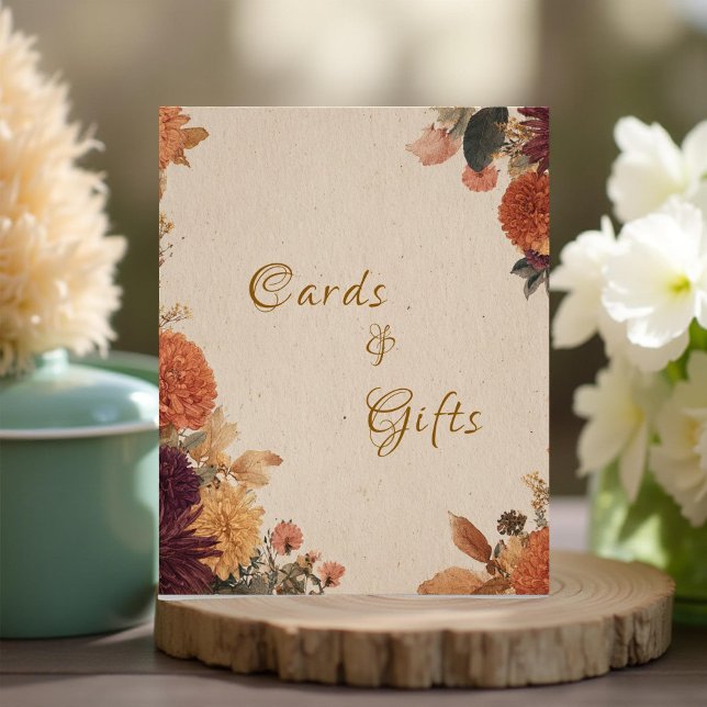 Marigold Rustic Floral Wedding Cards & Gifts Sign (Creator Uploaded)