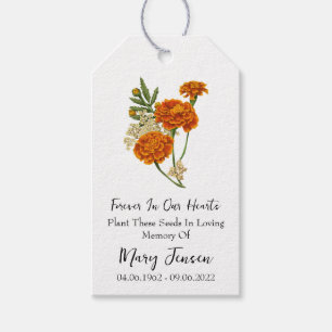 Marigold Seed Packet Memorial Funeral Gift Tags