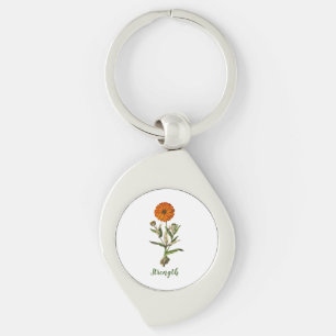 Marigold Strength Inspirational Key Ring
