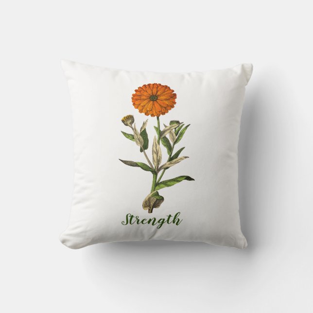 Marigold Strength Inspirational Pin Button Cushion (Front)