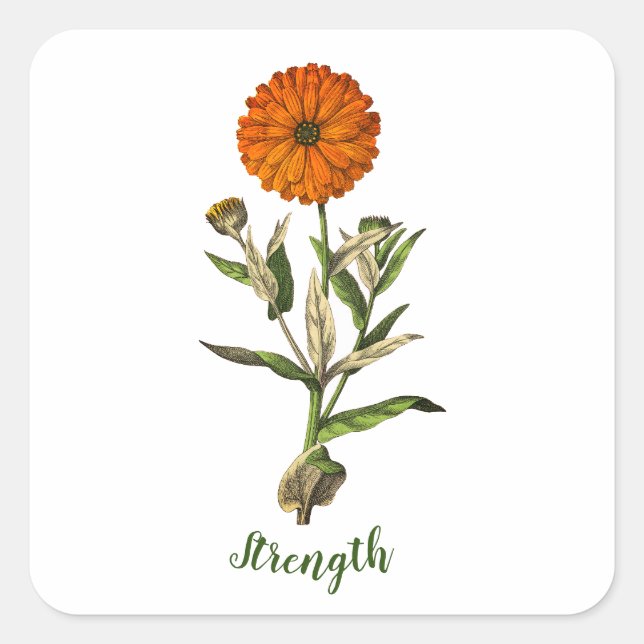Marigold Strength Inspirational Sticker (Front)
