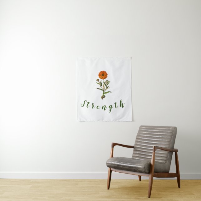 Marigold Strength Inspirational  Wall Art Tapestry (In Situ)