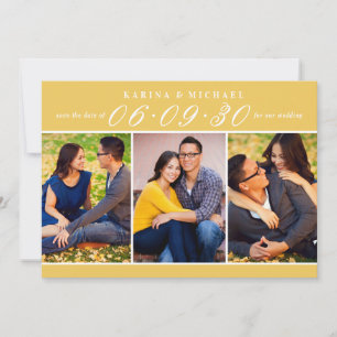 Marigold Three Photo Collage Wedding Save The Date