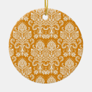 Marigold Victorian Damask Ceramic Tree Decoration