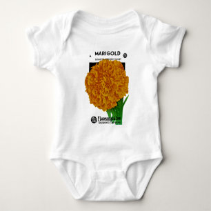 Marigold Vintage Seed Packet Baby Bodysuit