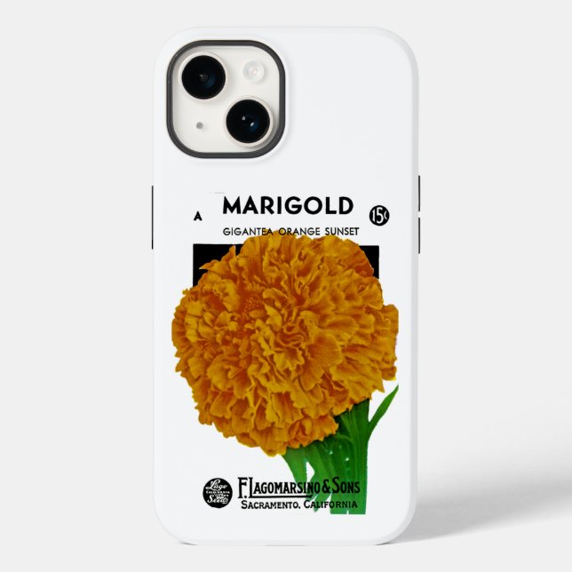 Marigold Vintage Seed Packet Case-Mate iPhone Case (Back)