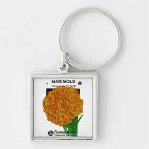 Marigold Vintage Seed Packet Key Ring