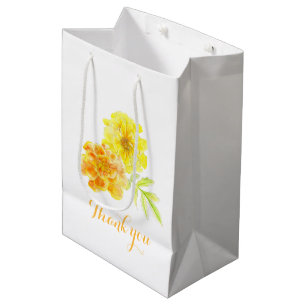 Marigold Watercolor art wedding favour gift bag