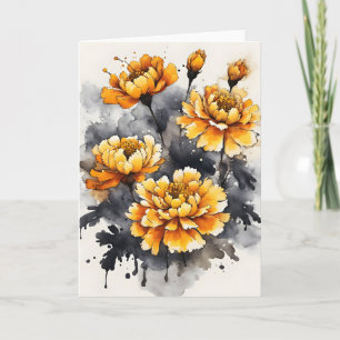 Marigold - Watercolor flowers Card