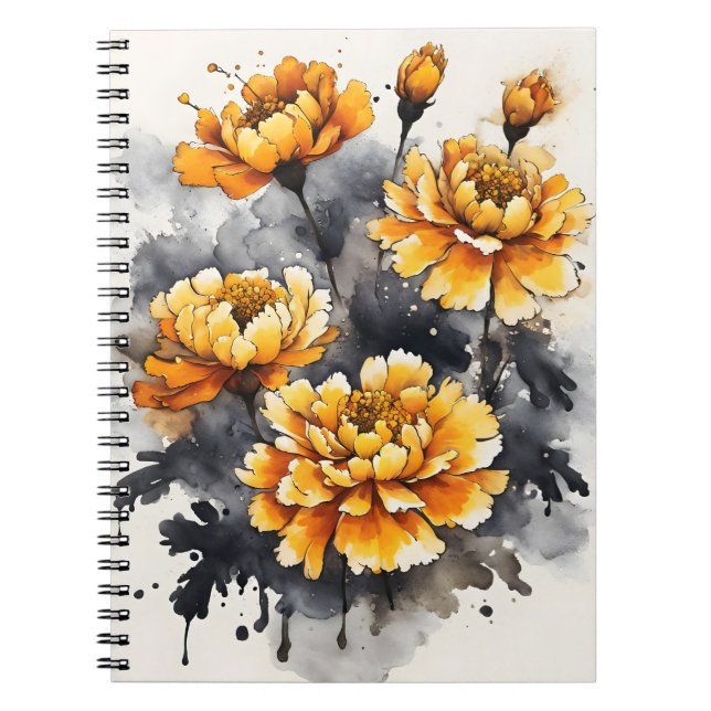 Marigold - Watercolor flowers Notebook (Front)