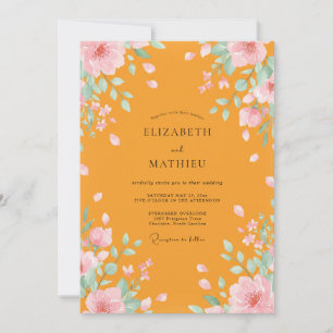 Marigold Watercolor Wedding Invitation