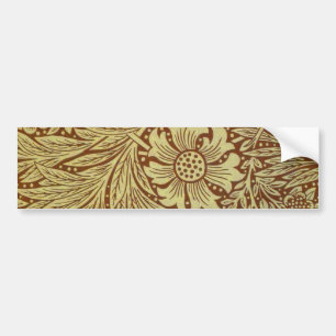 Marigold William Morris Antique Flower Pattern Bumper Sticker
