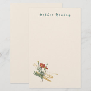 Marigold with Golden Flourish Stationery