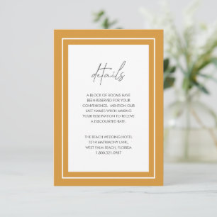 Marigold Yellow Bold Border Modern Wedding Enclosure Card